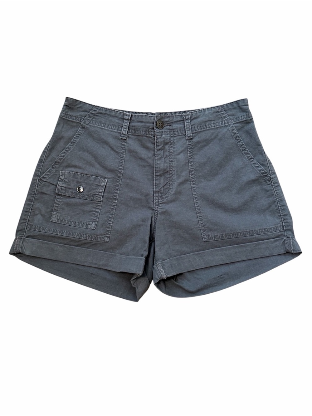 TIME AND TRU Gray Cotton Blend Cuffed Utility Shorts